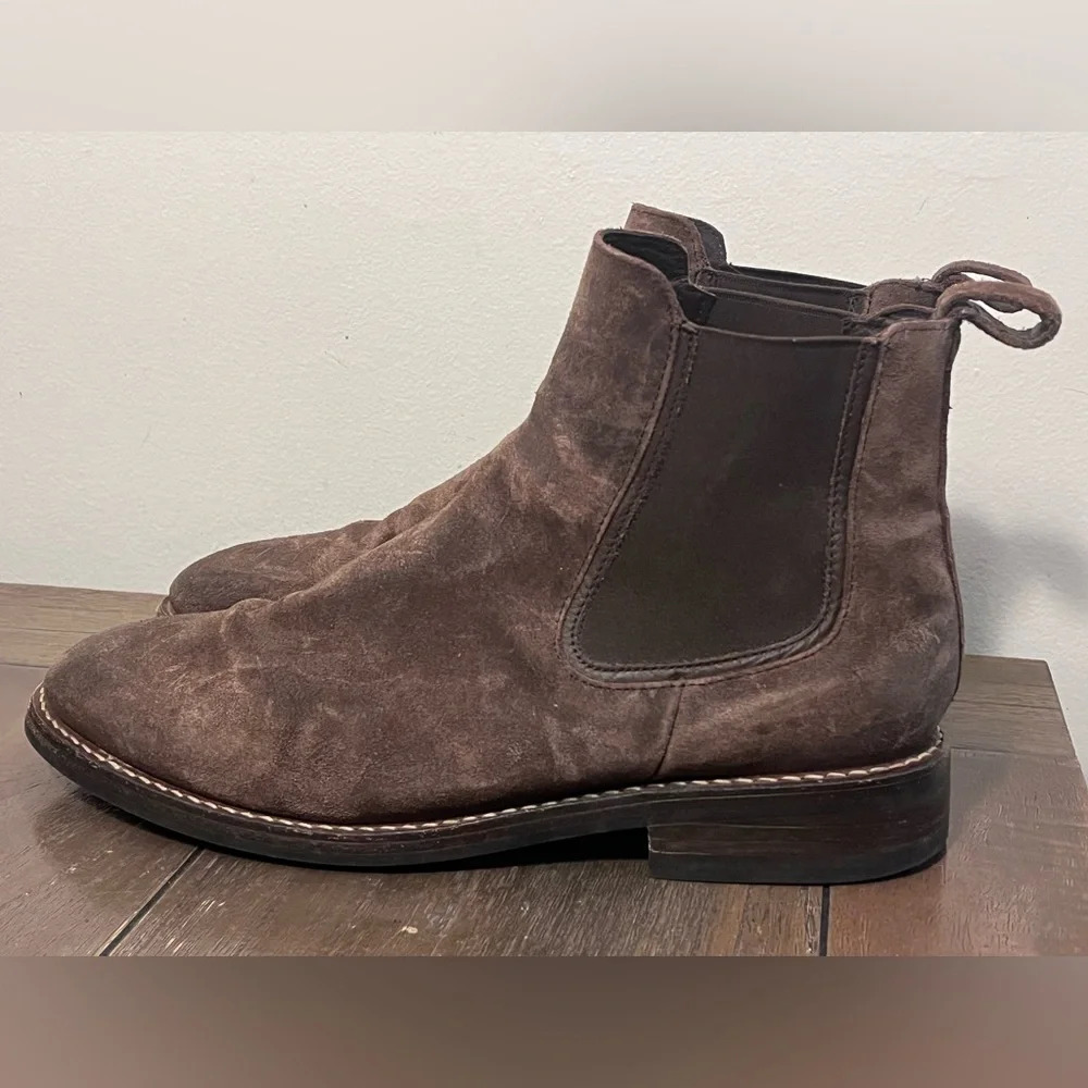 Thursday Boot Company Chocolate Suede Duke Chelsea Boots Mens size 10.5